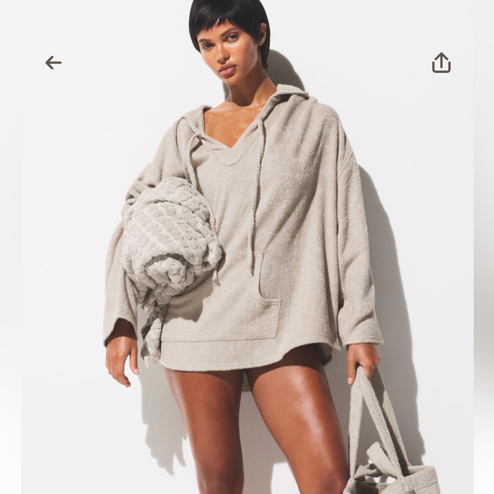 Skims Oversize Hoodie Terry Towel Swim Cover-Up